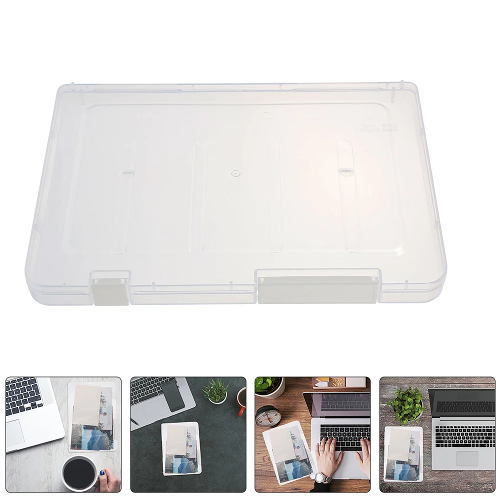 

2pcs Transparent Organizer Waterproof Box With Lid Document Organizer For Office School Multifunctional Receipt Envelope