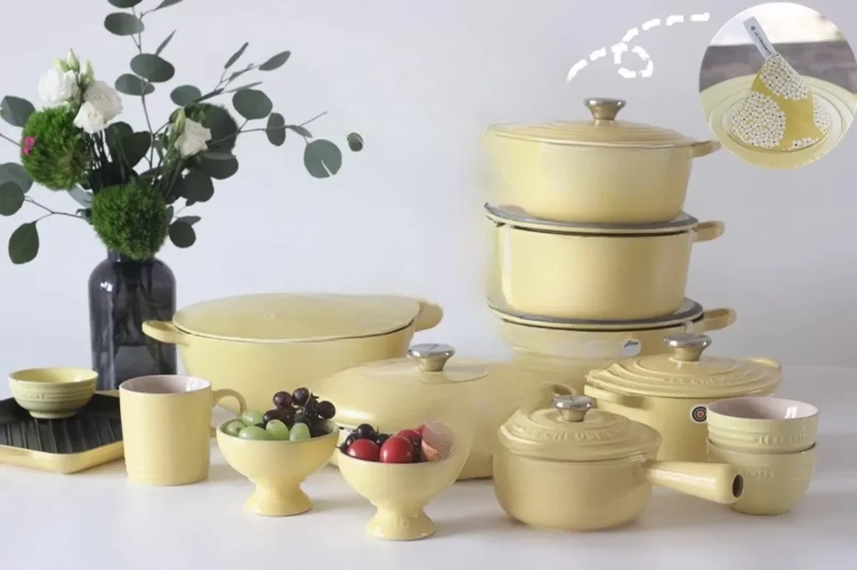 Frosted Yellow Goose Yellow Saucepan Enamel Cast Iron Pot Mimosa