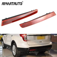 2 uds lente reflectora de parachoques trasero negro ahumado sin bombilla BB5Z15A449C para Ford Explorer 2011 2012 2013 2014 2015 accesorios de coche