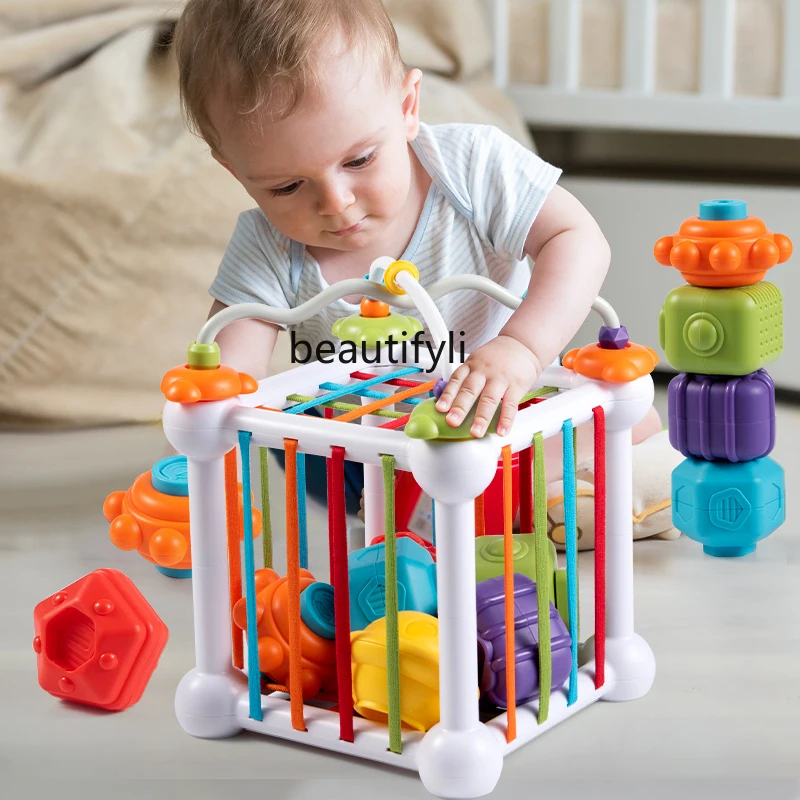 Toy baby 6 months 0 baby 2 puzzle 7 development intelligence brain enlightenment stacking music building block