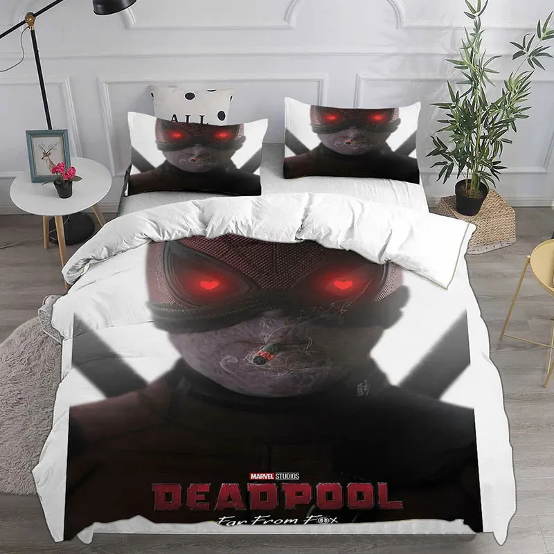 Deadpool Bedding Sets Comforter Quilt Bed Cover Duvet Cover Pillow Case 2-3 Pieces Sets Kids Adult Size