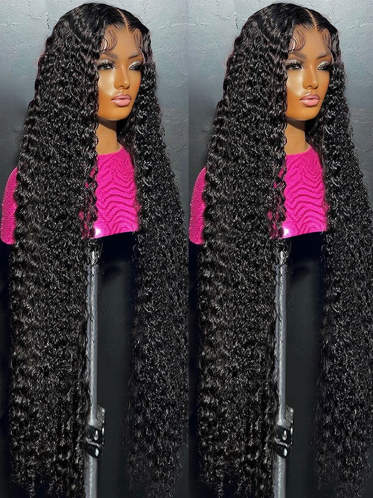 13x4 Hd Kant Frontale Pruik Diepe Golf 250 Dichtheid Krullend Echt haar Voorgeplukt Watergolf 360 Volledige Kant Voorpruik Voor zwarte Vrouwen