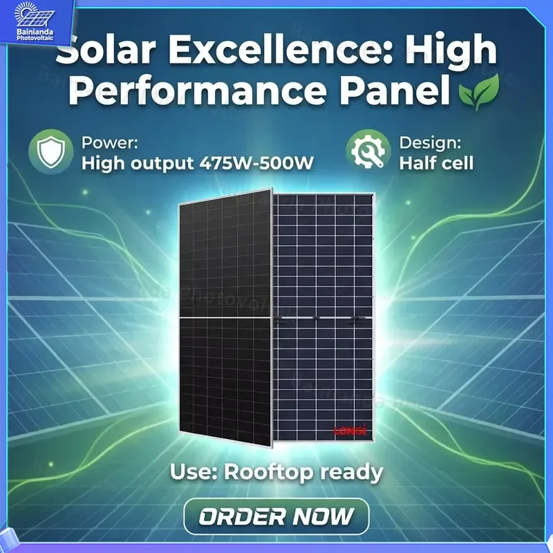 Double-Sided Bifacial Solar Panel LR7-54HVD 475-500M LONGi Double Glass PV Module High Efficiency 21.5% Monocrystalline PERC