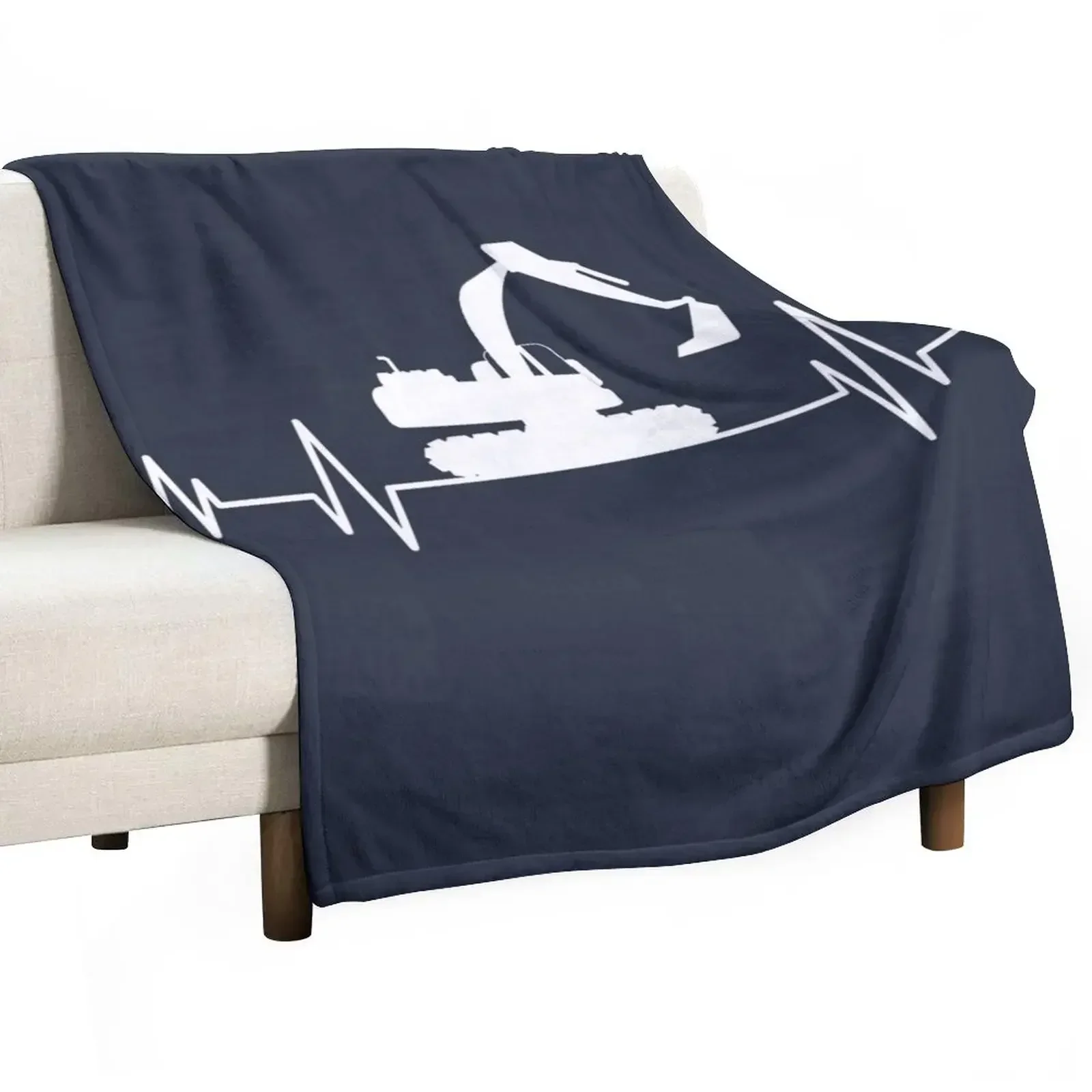 Excavatorheartbeat ,Backhoe lover Excavator digger Throw Blanket Warm for sofa Blankets