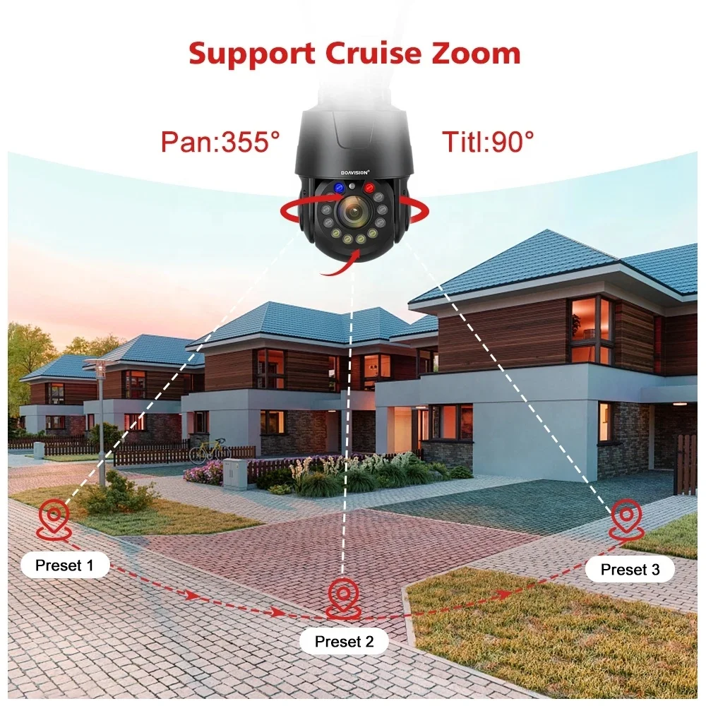 Optical 30X Zoom Wifi PTZ Camera 4K 8MP Smart AI Human Detection POE 4G CCTV IP Camera Security Protection Metal Body IP67