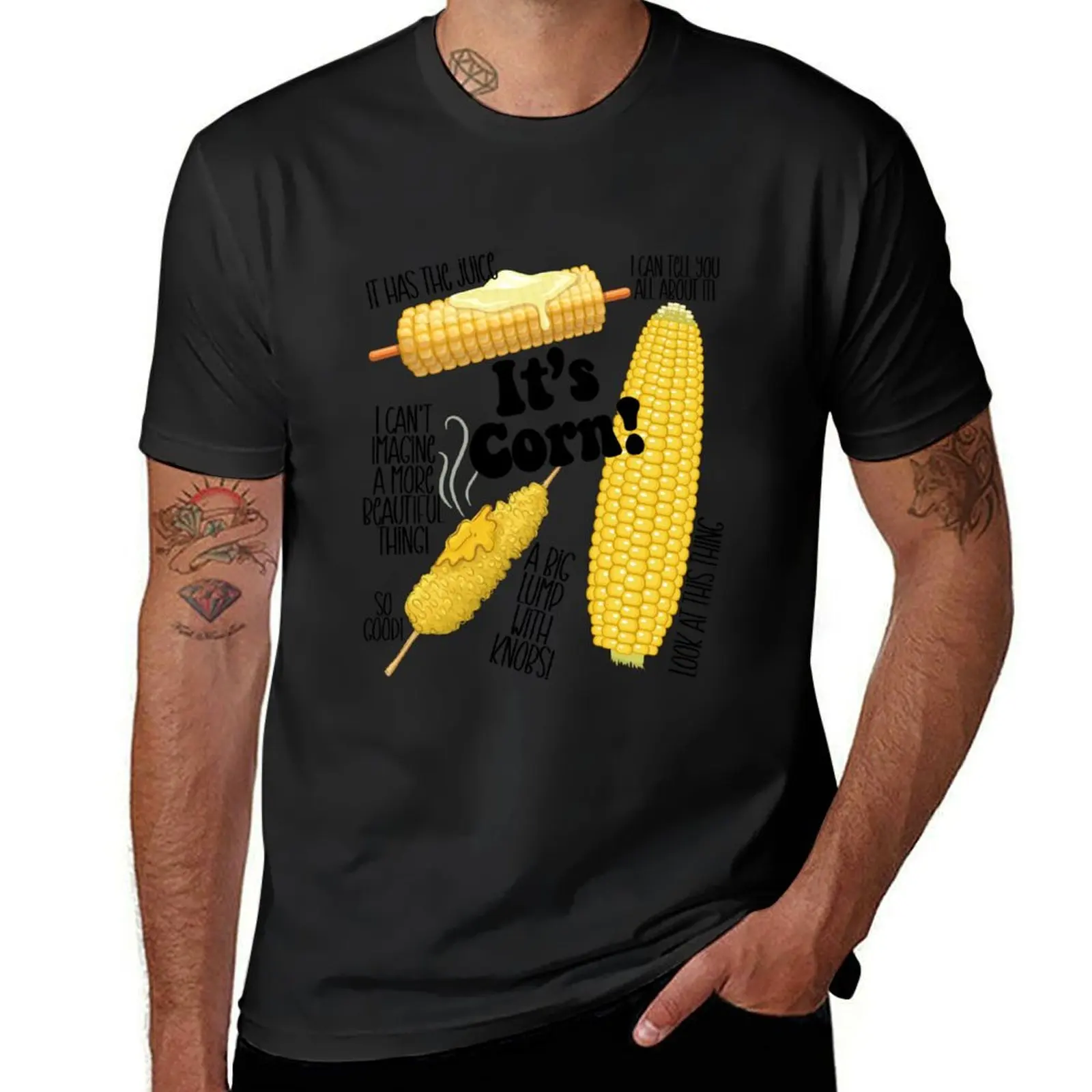 it’s corn funny kid viral video it has the juice a big lump with knobs corn on the cob food T-Shirt vintage t shirts for men