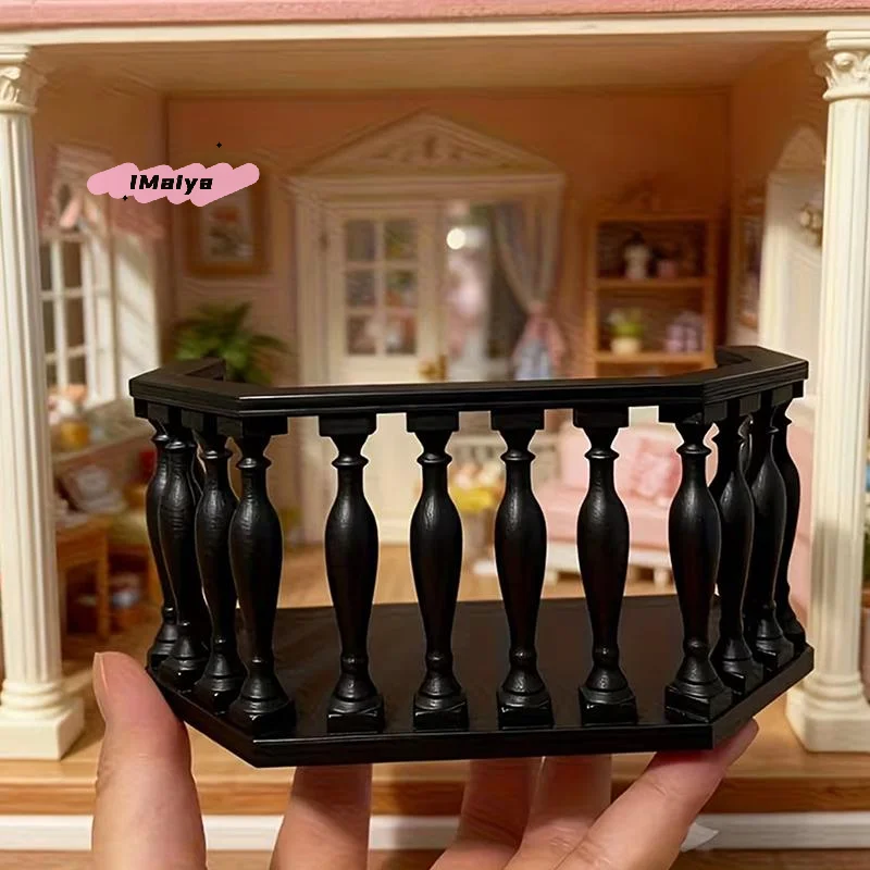 M-Miniature Dollhouse Balcony With Railing European Balcony Suitable For Collectors, Miniature Scenes, DIY Dollhouse Accessories