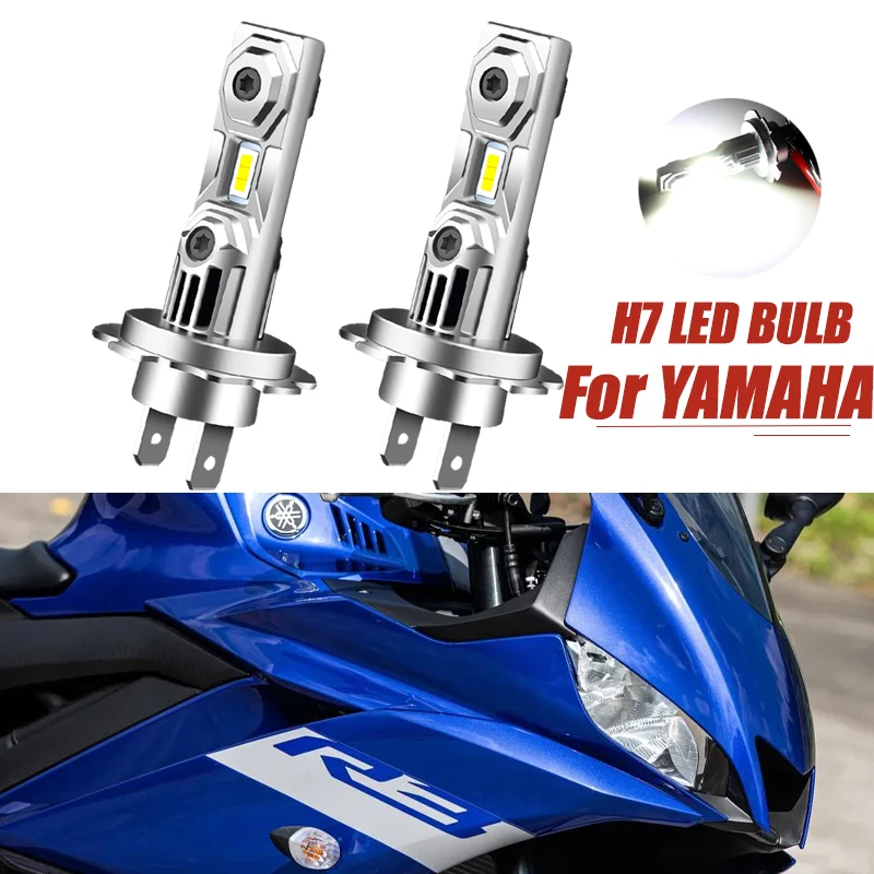 1pc 30W H7 6000K Bright White  Motorcycle E1 LED Bulbs Headlight For Yamaha Yzf R1 R3 2007-2018 motorcycle led