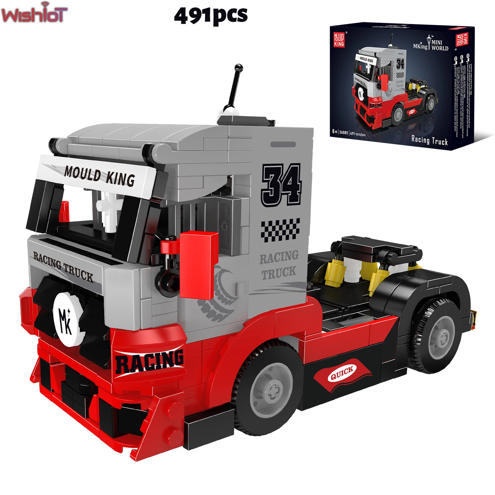 

Mold King 24085, гоночный грузовик, строительные блоки, мини-модель головы грузовика, настольные украшения, детские кирпичи, сборные игрушки, подарок на день рождения