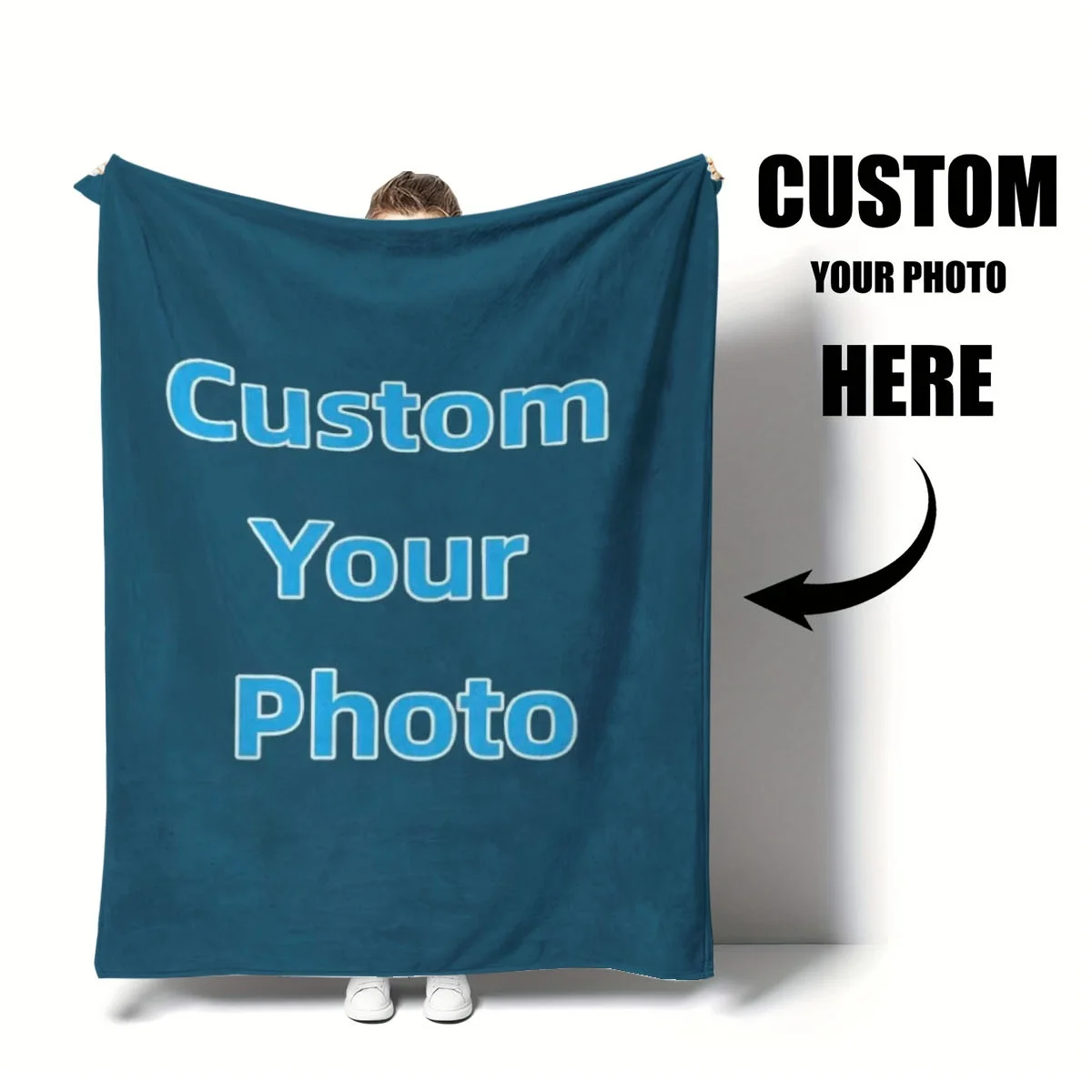 Personalisierte Foto-Fleece-Decke Individuell Gestaltete Winter-Plüschdecke Extra Dick Weich Warm Gemütliche Flanelldecke für Sofa Bett Büro Zuhause