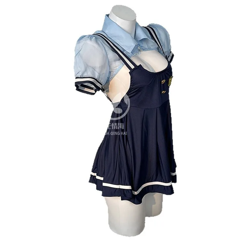 Lingerie sexy style Pure Desire JK, jupe plissée à bretelles, ensemble uniforme scolaire de policière ou de lapin, charmant pour la boîte de nuit 62L2