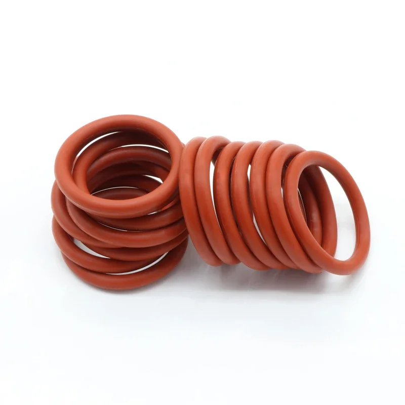 10Pcs Red Silicone O Ring Gasket Thickness CS 3.5mm OD 10 ~46mm Food Grade Waterproof Washer Rubber Insulate Round O Shape Seal