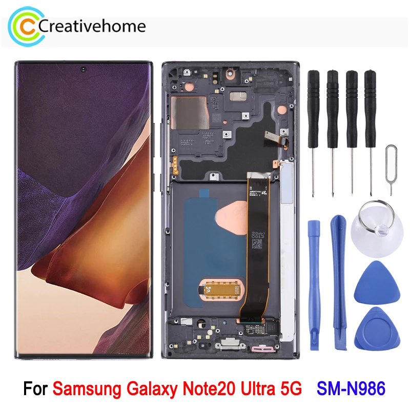 

Super AMOLED LCD Screen for Samsung Galaxy Note20 Ultra SM-N986 5G Version Digitizer Full Assembly With Frame