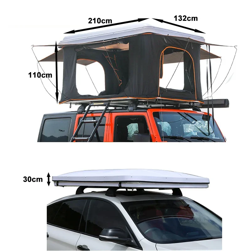 2026Waterproof Rooftop Tent Car Awning Sun Shade For SUV Truck Overlanding Vehicles Camping Shelter With UV Protection(White She
