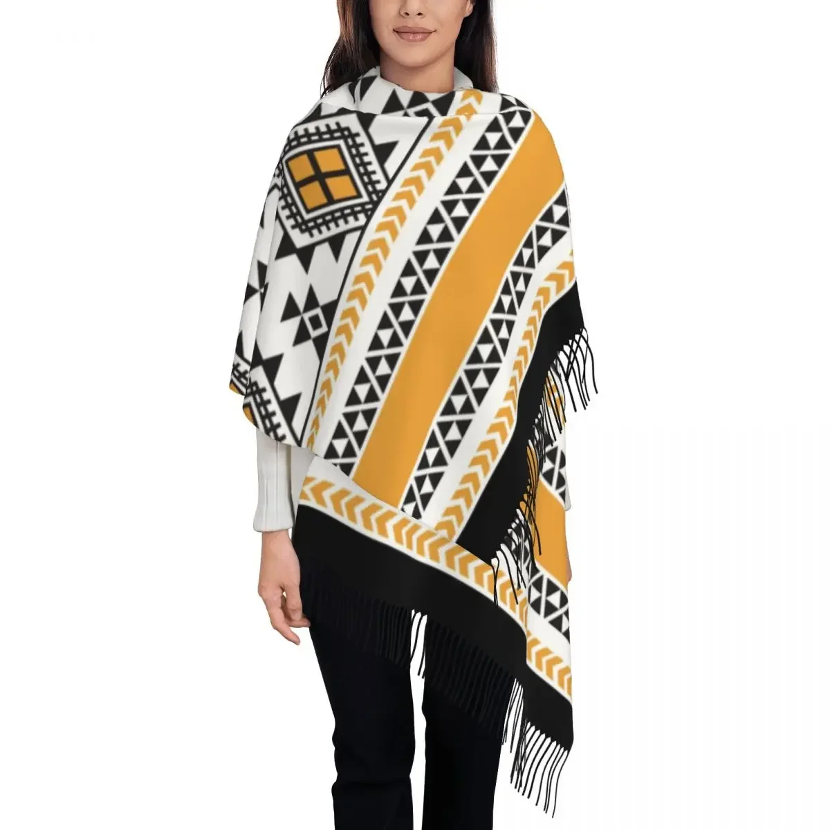 Personalized Printed Kabyl Amazigh Carpet Scarf Women Men Winter Warm Scarves Africa Ethnic Geometric Shawl Wrap