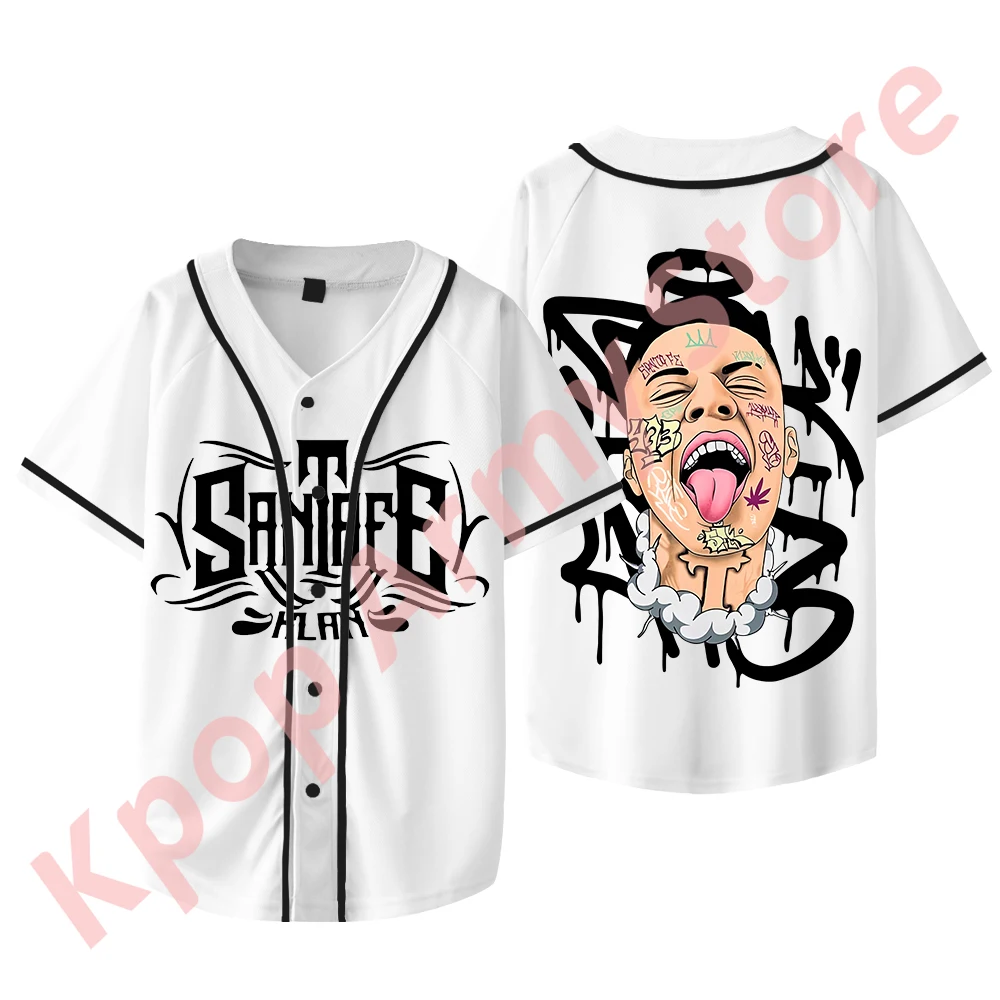 

Бейсбольные футболки с изображением лица ангела Santa Fe Klan, черная модная повседневная футболка с коротким рукавом для мужчин и женщин