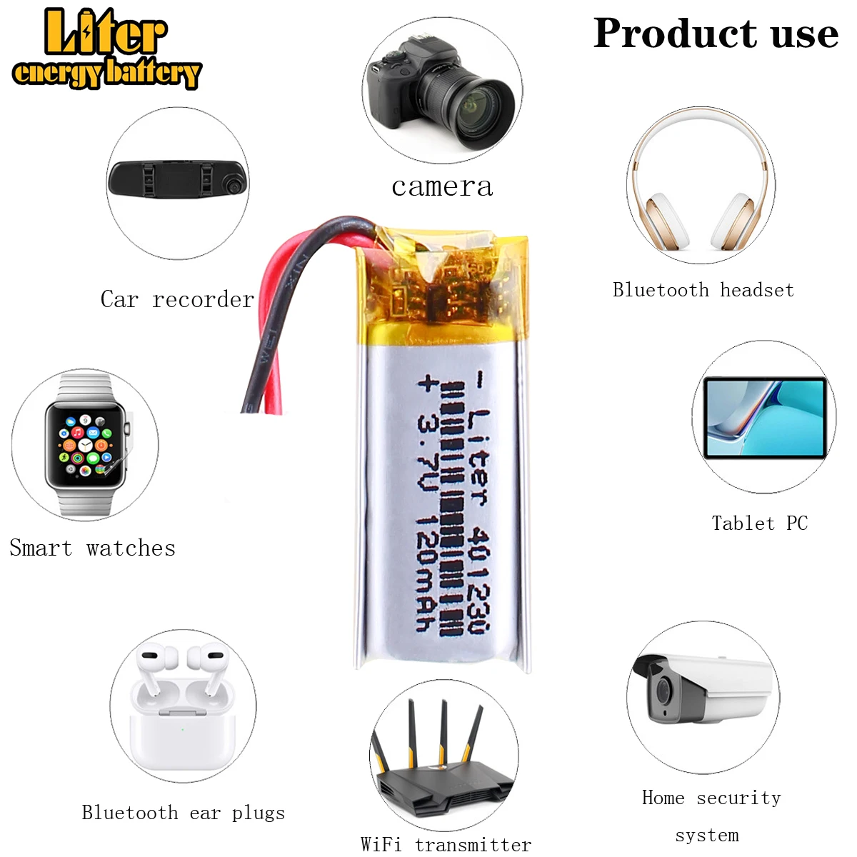 5pieces polymer Lithium Ion Battery 3.7 V,401230 401030 120mah  Ce Fcc Rohs Msds Quality Certification
