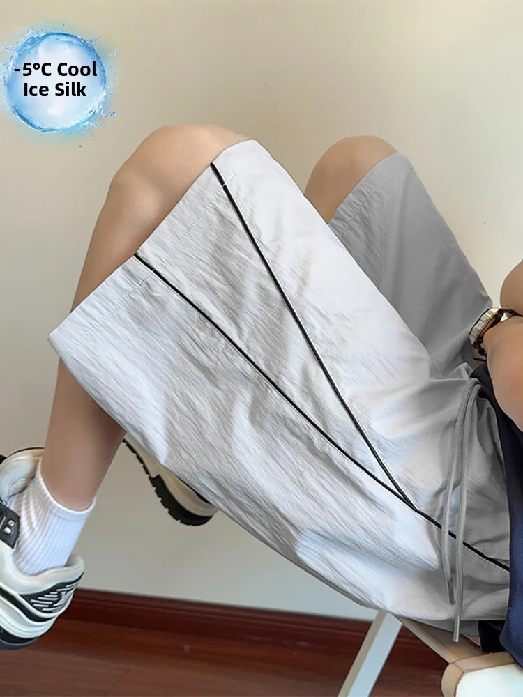 

Мужские полосатые орты в американском стиле ретро, летние, тонкие, уличные, спортивные, пляжные, средней длины, крутые, повседневные, длиной пять четвертей