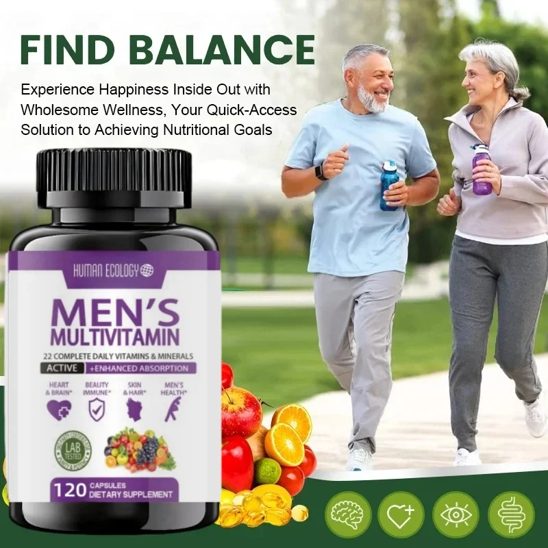 Human Ecology Men s Daily Multivitamin Capsules for Healthy Muscle Body Energy Boost Immune Support