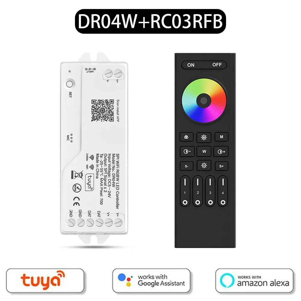 Tuya 2.4G Spi Wifi Rgbic Led Controller Google Home Alexa Voor Ws2811 Ws2812b Ws2814 Ws2815 SK6812-RGBW 5050 Rgb Led Strip Light