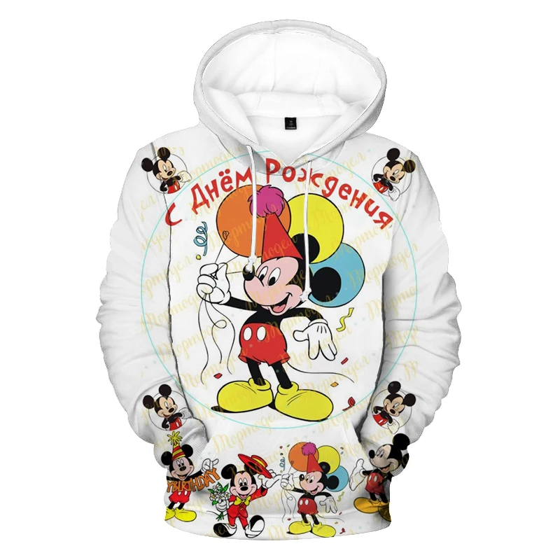 Men\'s Mickey Mouse Pullover Clothes Cartoon Hooded Coat Women Hoodies Casual Autumn Couple Oversized Sweatshirts Male Loose Tops