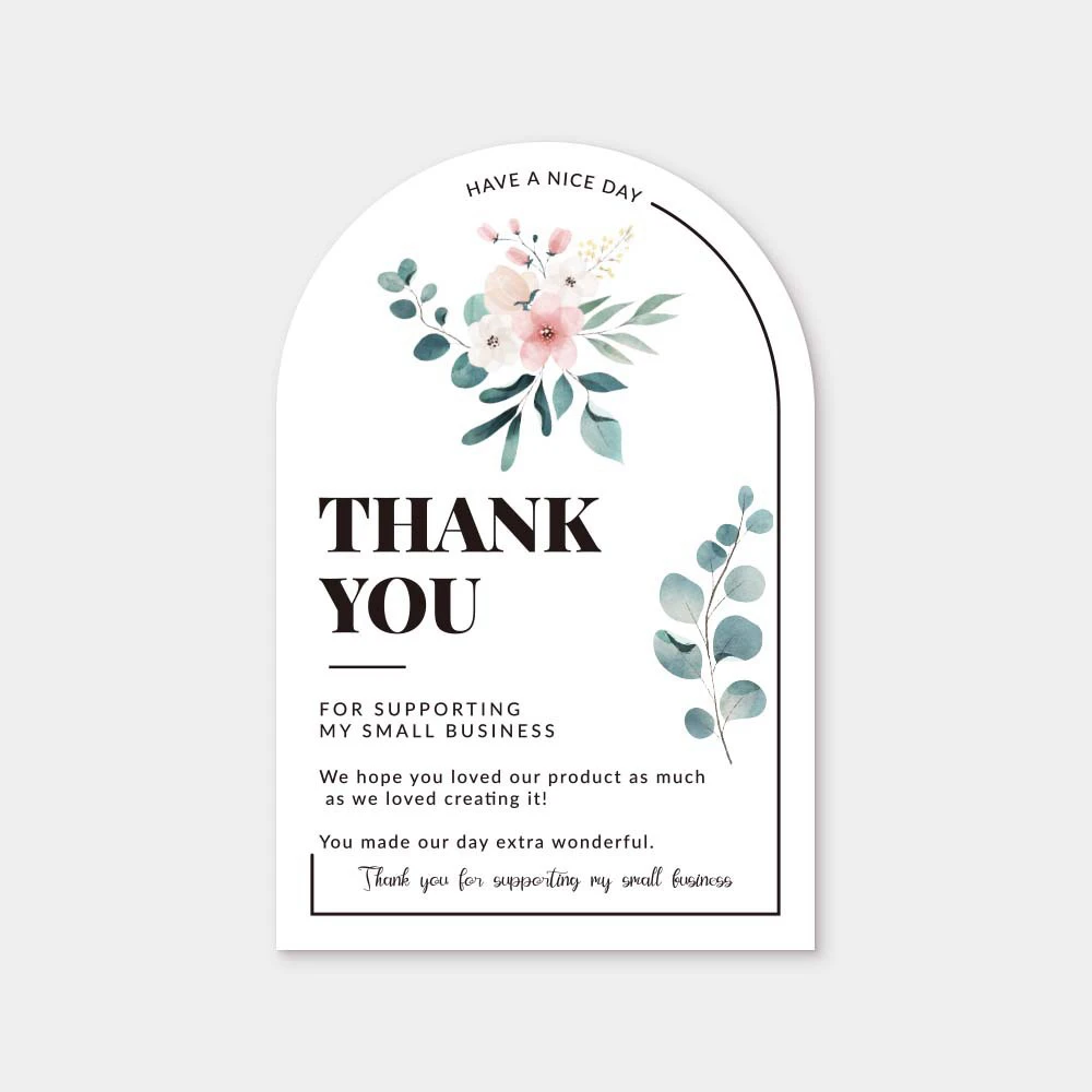 30pcs Thank You for Supporting My Small Business Card Thanks Greeting Card Appreciation Cardstock for Sellers Gift Merci Card