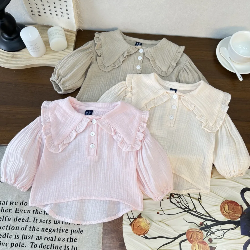 

Girls Mori Pastoral Shirt 2025 Spring New Female Treasure Cute Sweet Big Lapel Korean Version Top Fashion