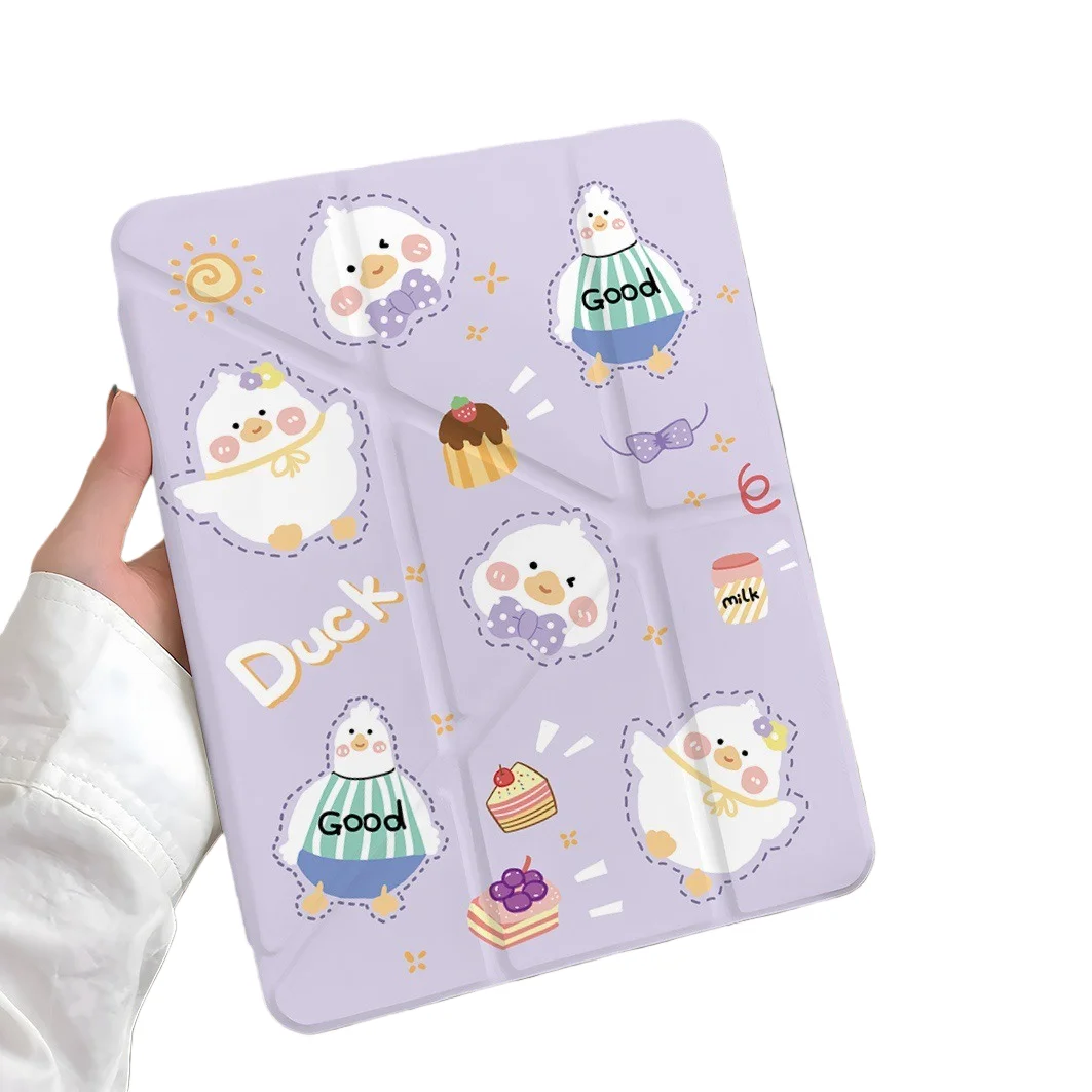 

Чехол для планшета с милым утиным слотом для ручки для iPad Pro 2024 2022 2021 2020 2019 2018 2017 11 10 9 8 7 6 5 Air7 6 5 4 3 2 1 Cover