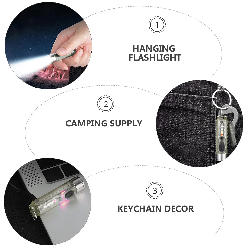 

1Set USB Charging LED Flashlight Mini Keychain Portable Outdoor Camping Hiking Hanging Light Tool Hanging Flashlight