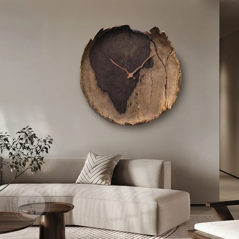 

Log Silent Style Living Room Decorative Painting Wood Grain Sofa Background