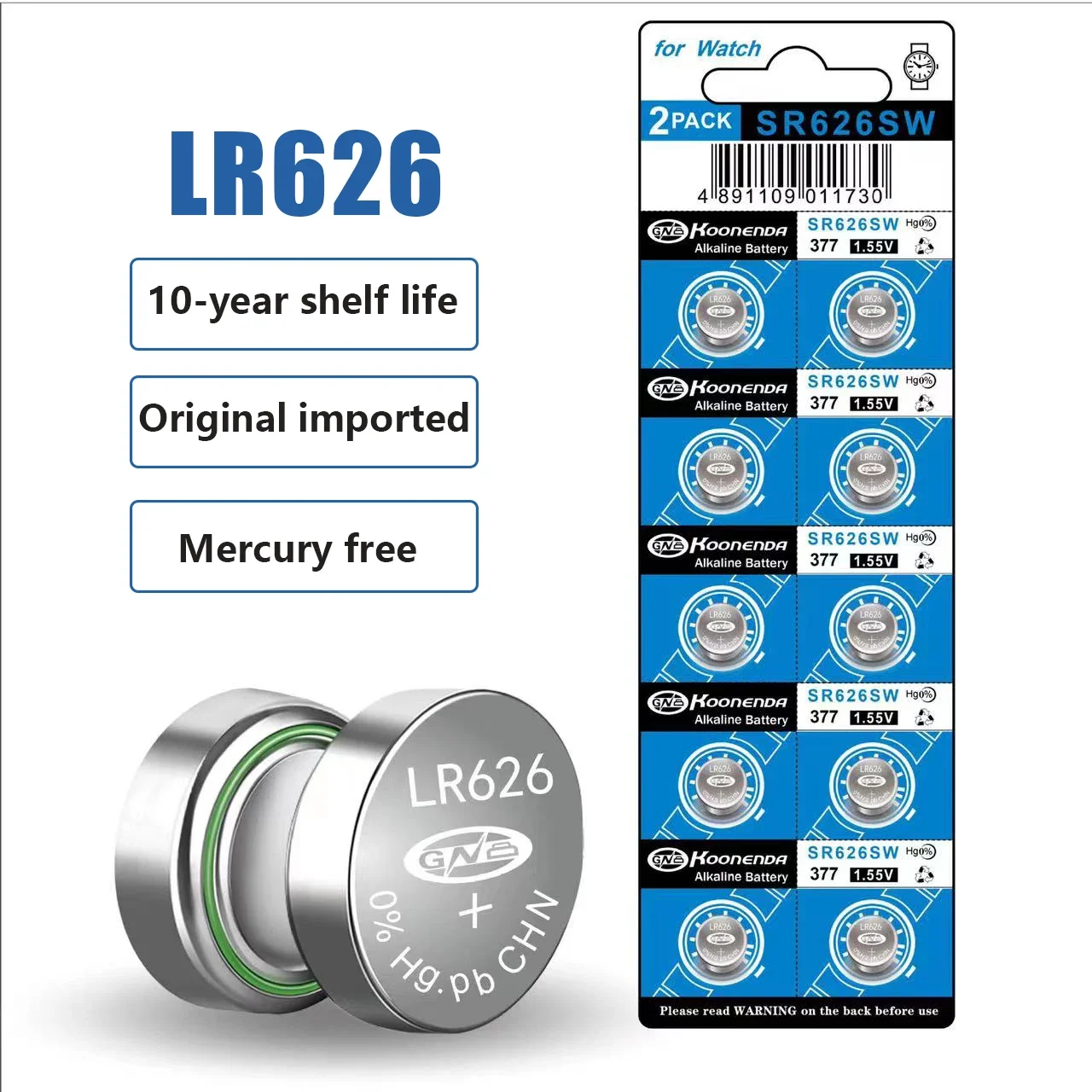 Cheap Sale 10pcs AG4 377A LR626 SR626SW 100% Original Battery Button for Watch Electronic Clock Movement Gifts