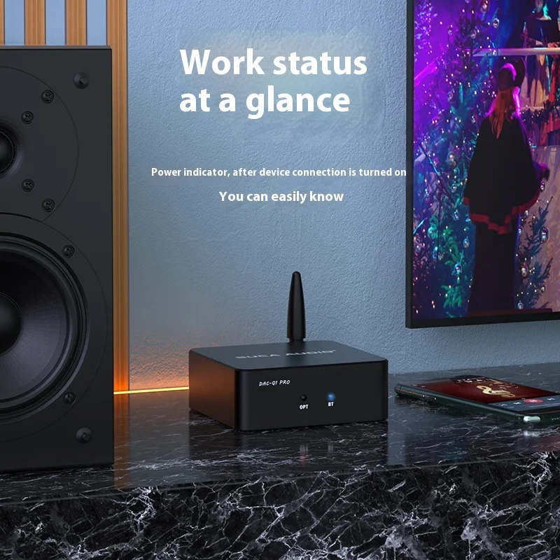 SUCA AUDIO DAC-Q1-PRO Imported Bluetooth 5.1 Receiver LDAC Lossless Transmission Optical Fiber Mini DAC Decoder 9018