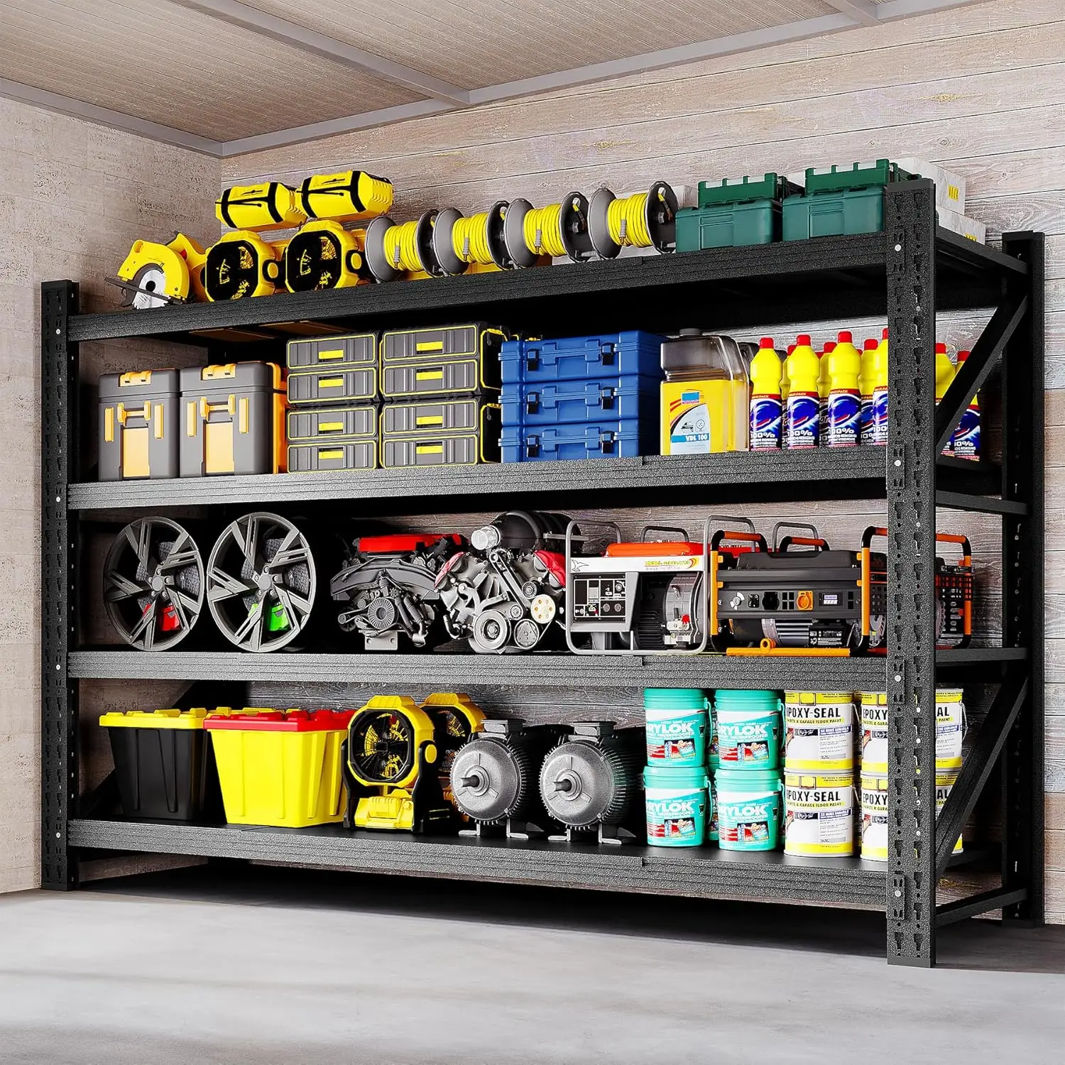 

71" W Heavy Duty Garage Shelving 5000lbs Adjustable Storage Shelves for Industrial, Factory