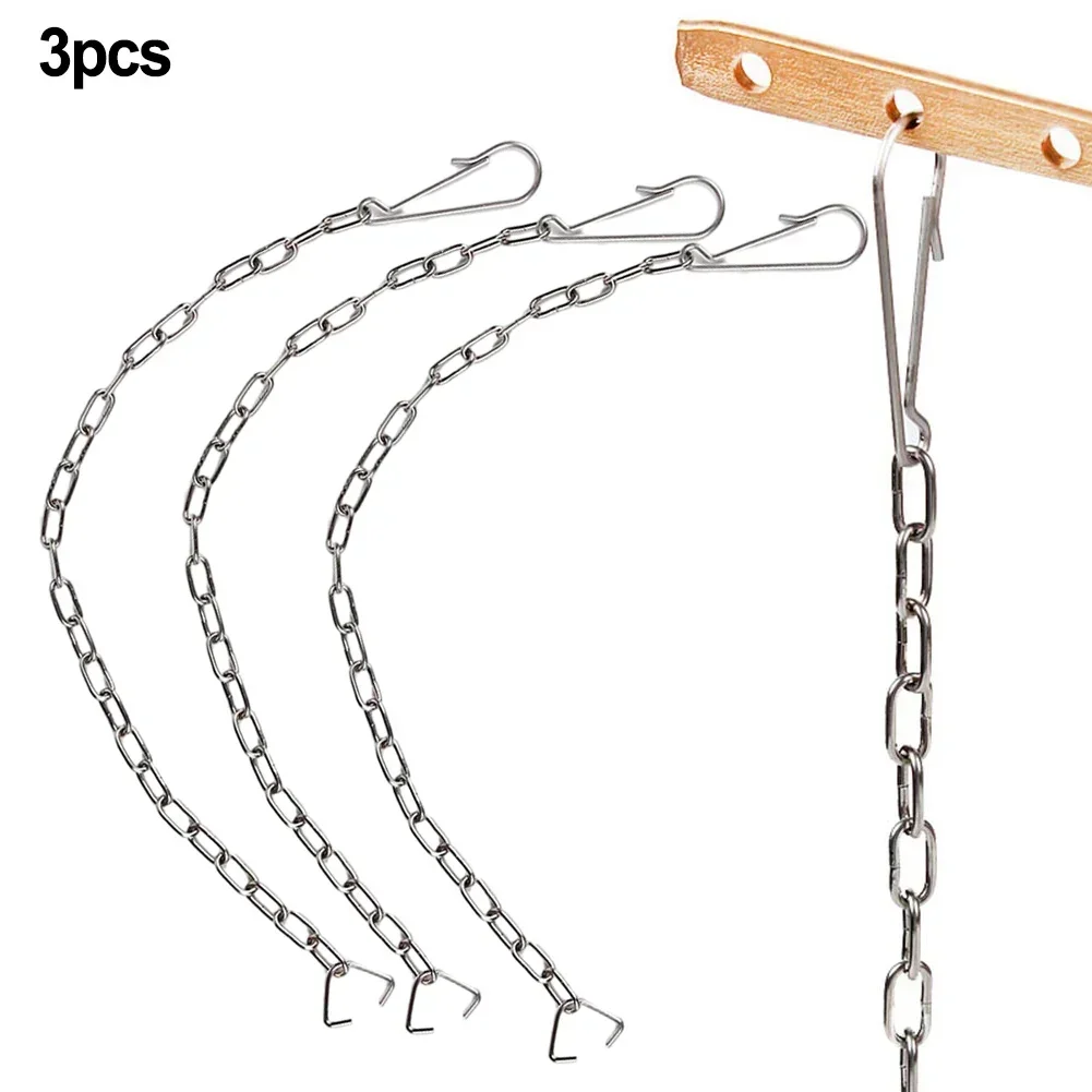 3pcs Chain 25x1.5cm Handle Chain Lift Chain Parts Stainless Steel Toilet Flapper Practical Chain Accessories