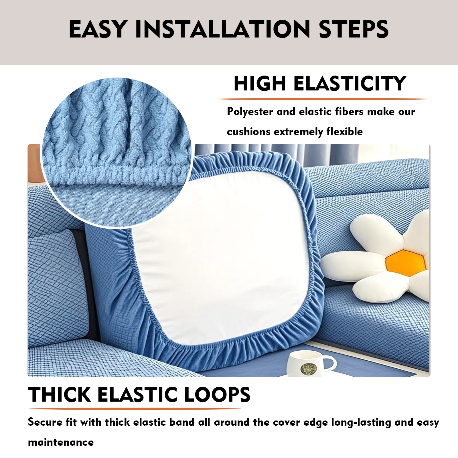

Four Seasons Universal Solid Color Sofa Cushion Cover High Elastic Pet Anti Dirt Waterproof Sofa Removable Couch Cover