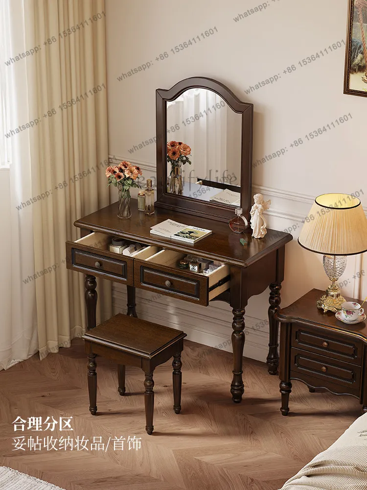 

American dresser all solid wood small apartment retro country with mirror