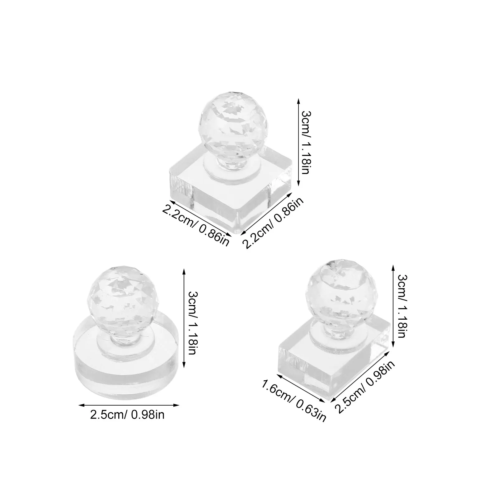 3Pcs Makeup Pressing Stamper Set Versatile Rectangle Square Round Molds for Eyeshadow Blusher Highlighter Repair Compact DIY