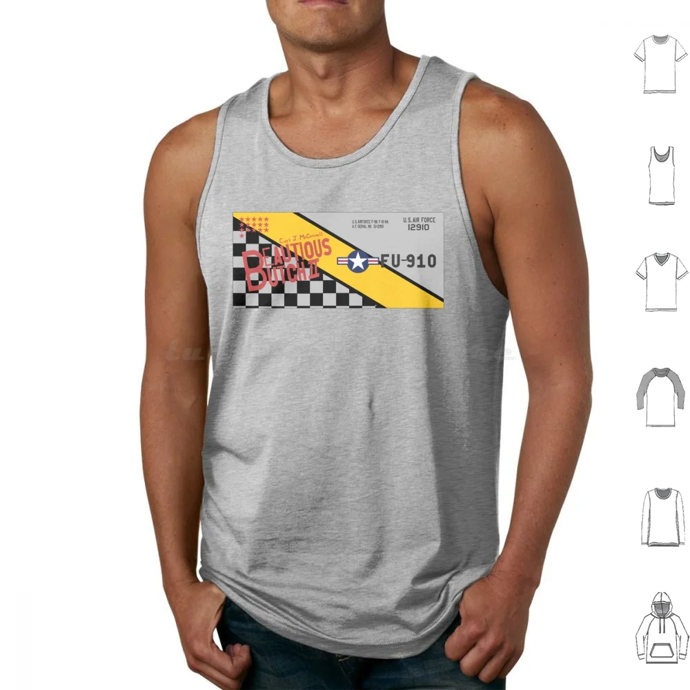 Beautious Butch Ii F-86 Sabre Paint Scheme Mug Tank Tops Vest Sleeveless Beautious Butch F 86 Sabre Mcconnel Usaf Fighter Ace