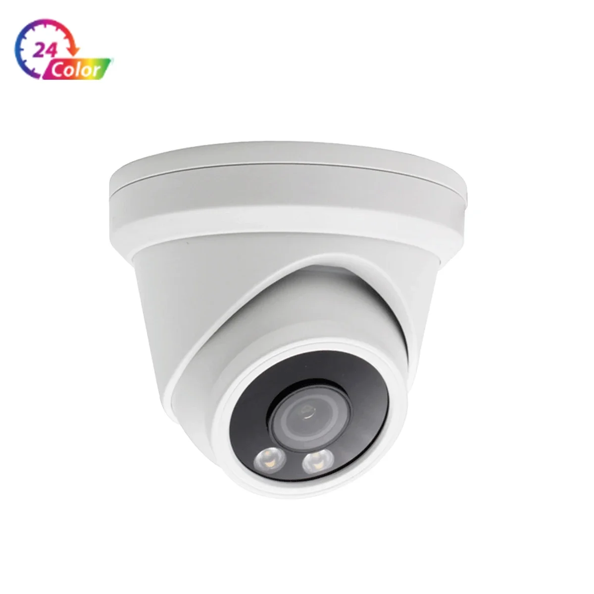 

Hik Compatible 5MP Turret POE IP Security Camera 1/1.8'' Full Color Super low-light 0.001lux DarkFighter F1.0 Big Aperture Lens