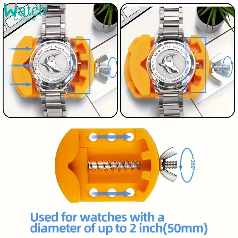 3pcs Watch Battery Replacement Kit Watch Wrench Back Remover Watch Case Rear Cover Opener And Tweezers Set