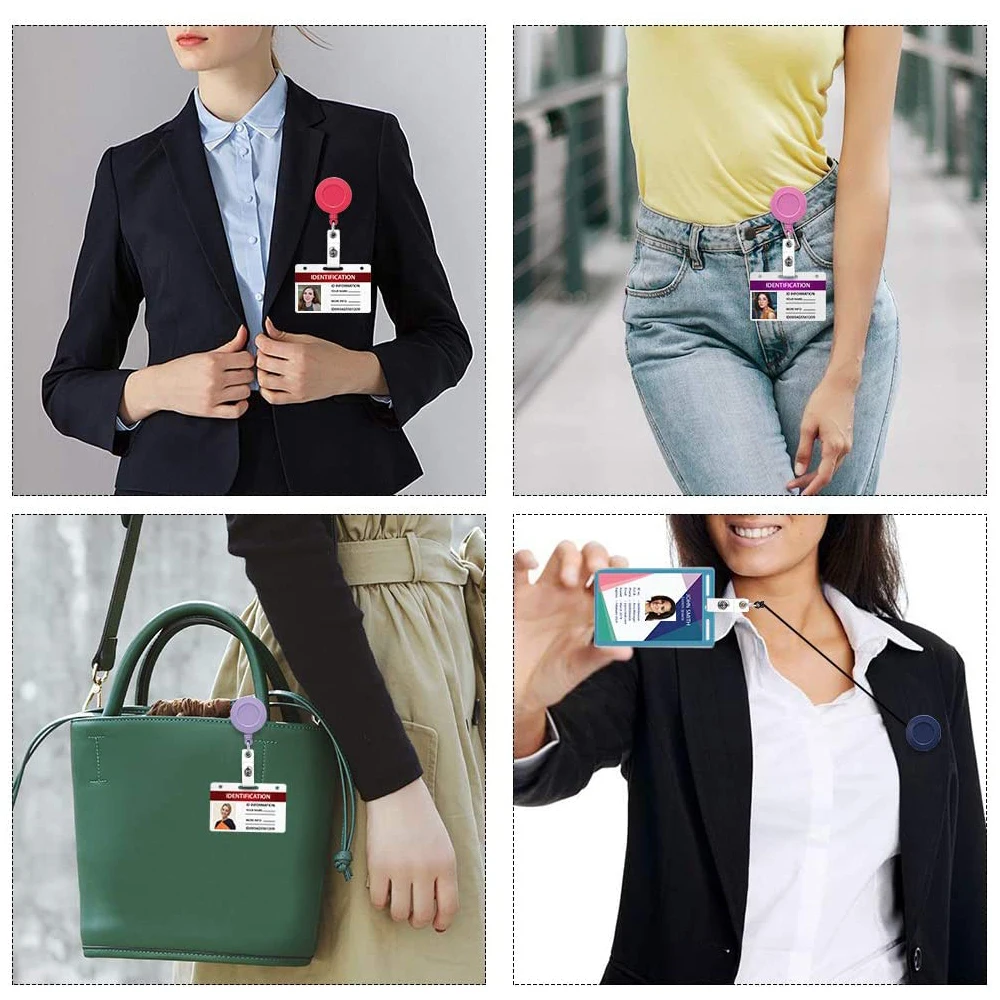 6 Colors 10pcs Lot Retractable ID Badge Holder Clip for Nurse Reel with Alligator Clips Nurse Gadgets Porta Tarjeta
