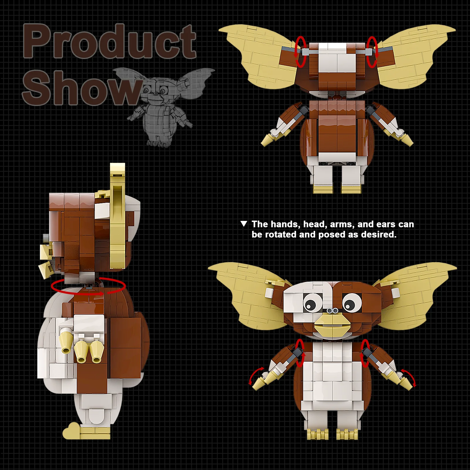 Figuras de acción de personajes de juego MOC Gremlinsed Gizmoes, elfos, bloques de construcción, película de terror de comedia, Brickheadz, juguete