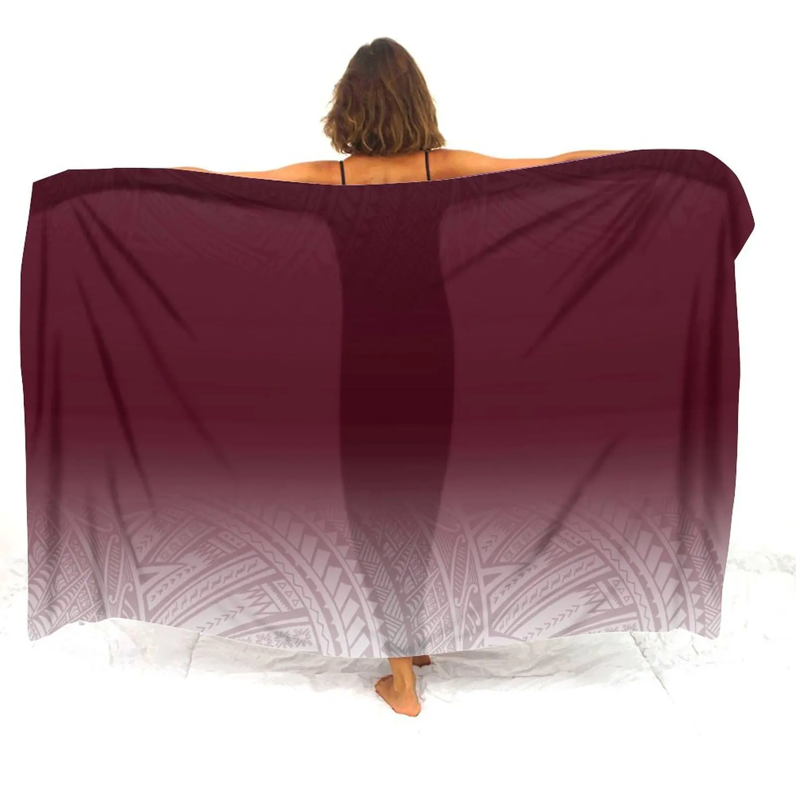 

Настраиваемый полинезийский цветочный пляжный саронг, женская художественная шаль, юбка, легкая курортная одежда с тропическим принтом