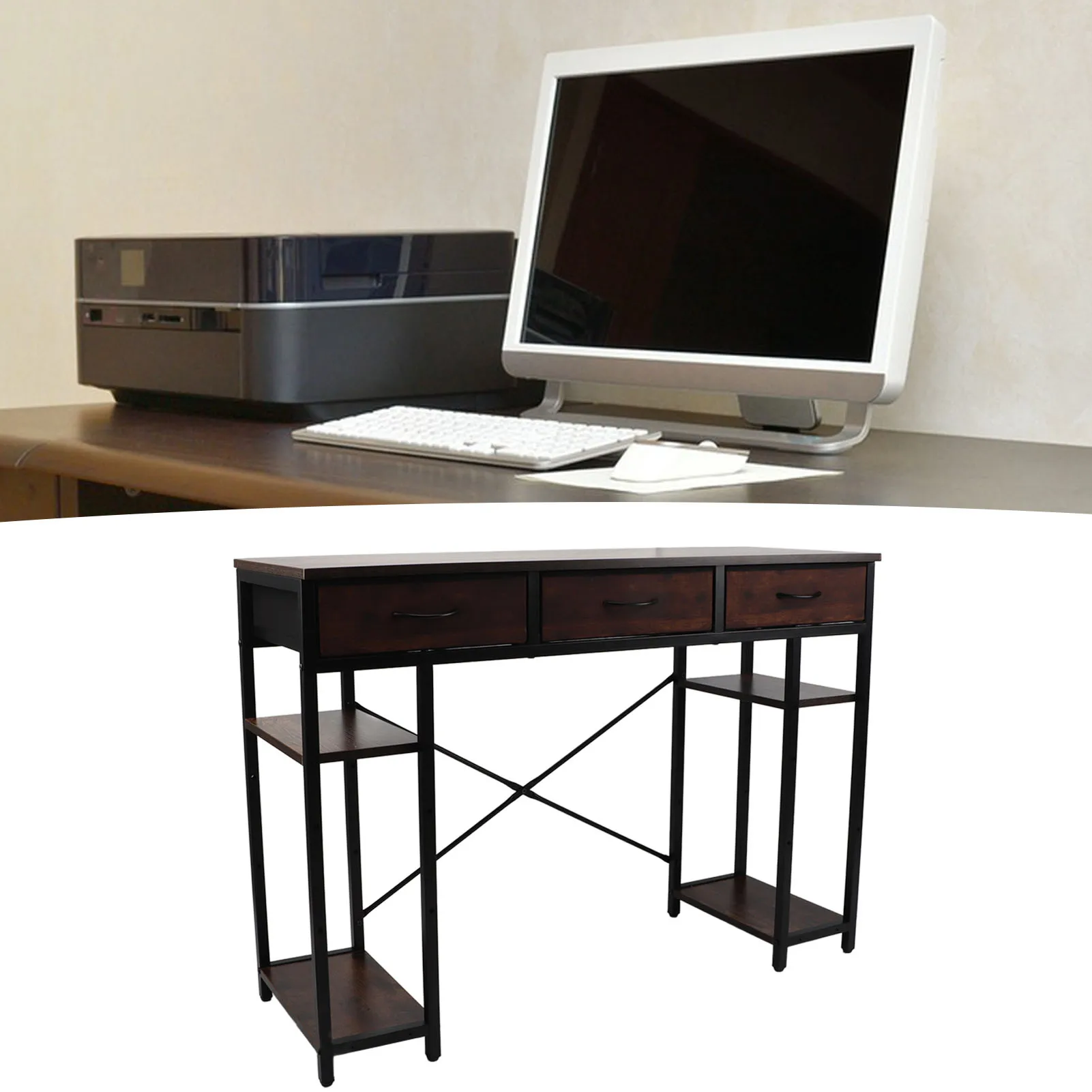 

Study Writing Computer Desk Gaming Desk Study Writing Laptop Table Convenient Drawer Versatile Sturdy Structure for Studio