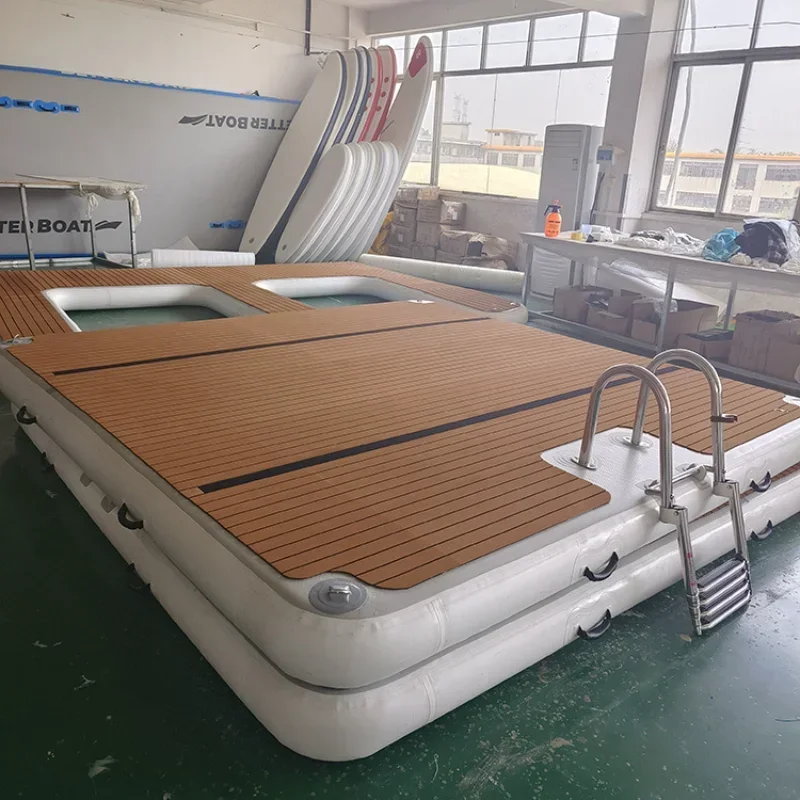 Water inflatable bed, sea fishing fishing floating platform inflatable floating row, brushed air cushion magic carpet