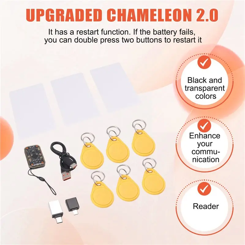 【Shop Now】Chameleon Ultra V2.0 RFID Ultimate Emulator NFC Duplicator+3XCUID 6XUID Keychain 125Khz 13.56Mhz Card Decode RFID Read