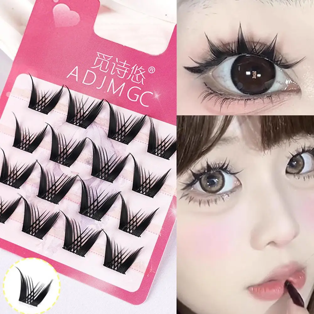 Diy vários estilos cílios postiços 4 linhas tamanho de viagem cílios segmentados grosso individual cluster cílios extensões ferramenta de maquiagem