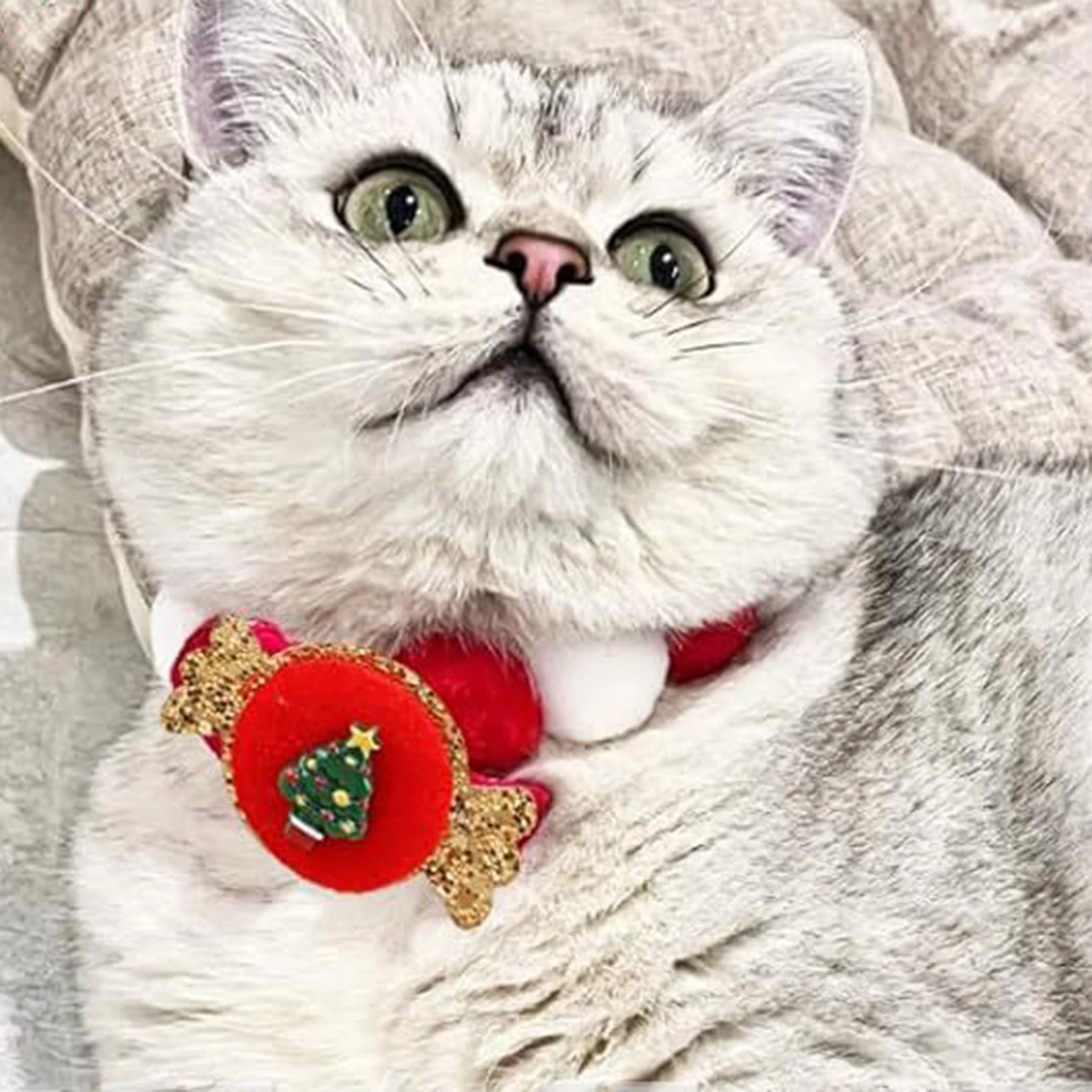 عيد الميلاد الحيوانات الأليفة الياقات الجلد ودية القط الكلاب قلادة طوق أحمر أخضر ربطة القوس فيونكة عطلة الديكور لمهرجان الحياة اليومية الطرف