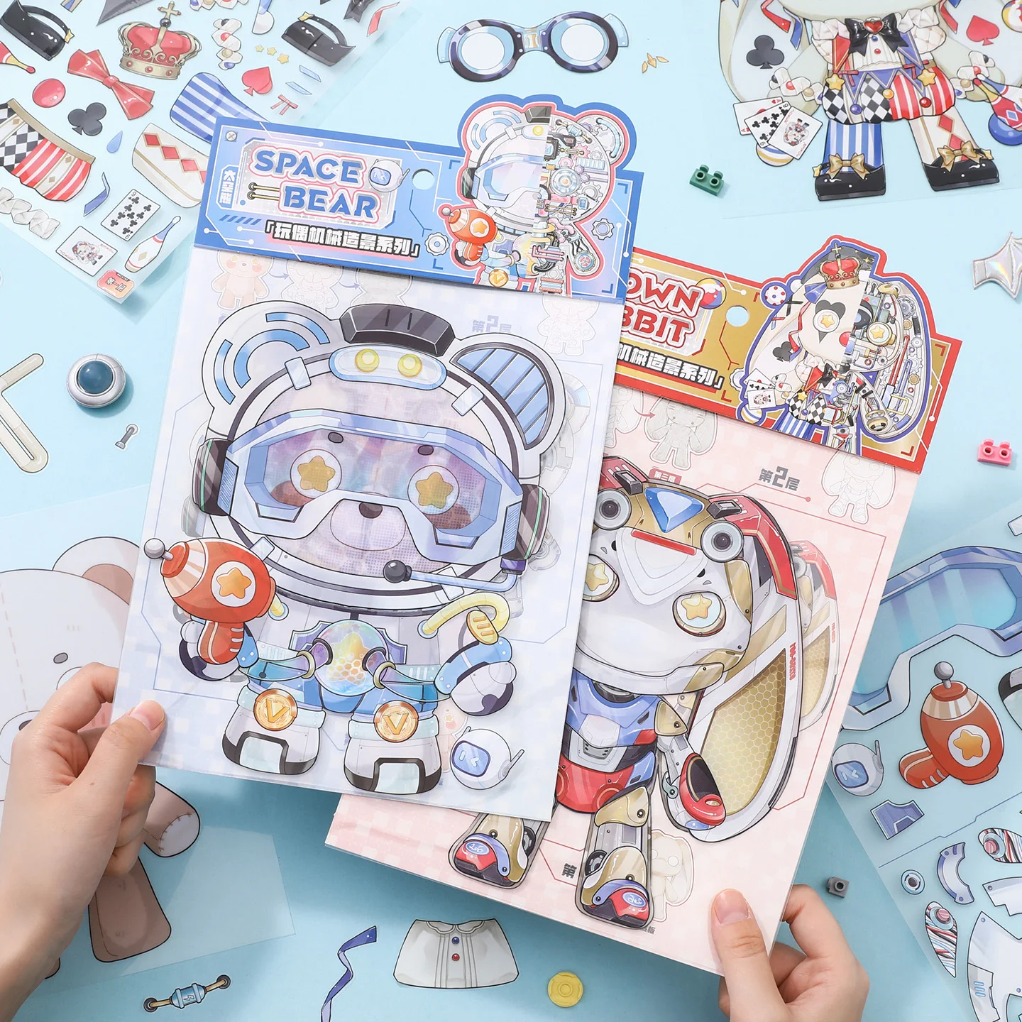 

Doll Mechanism Series Landscape Stickers-Adorable Cartoon Stress Relief Miniature Scene Decorative Aesthetic Stationery Stickers