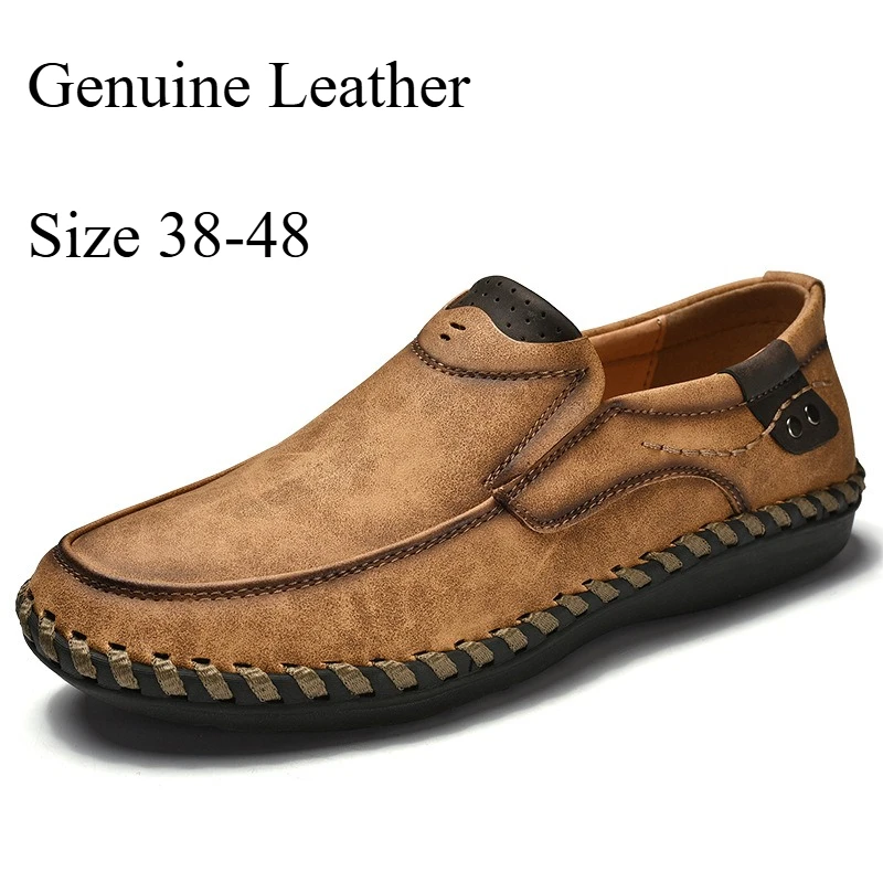

New Men's Casual Shoes Luxury Genuine Leather Loafers Men Flats Comfortable Soft Soled Driving Shoes Designer Handmade Moccasins